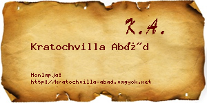Kratochvilla Abád névjegykártya